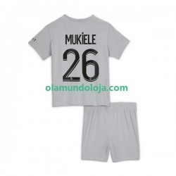 Camisola Paris Saint-Germain Mukiele 26 Criança Equipamento Segundo 2022-2023 Manga Curta